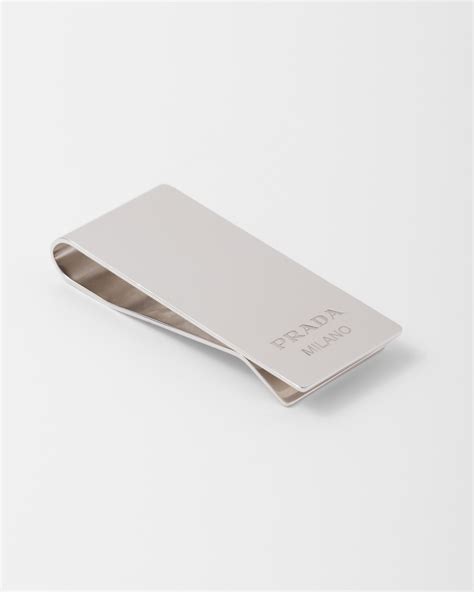 silver money clip prada|prada money clip price.